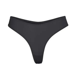 Skims Jelly Sheer Dipped Thong Onyx Black Size XS NWT